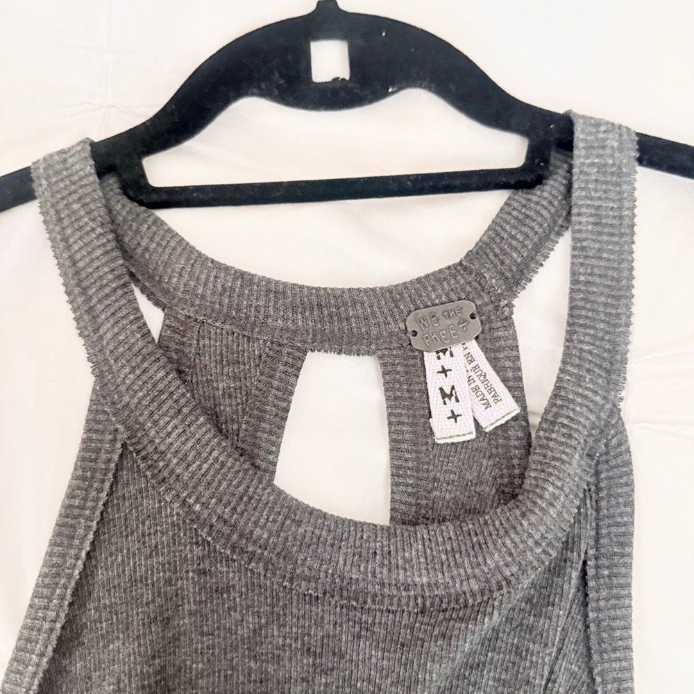 NWOT FREE PEOPLE WE THE FREE GRAY RACERBACK TANK TOP—PRISTINE, NEVER WORN! - Picture 3 of 11